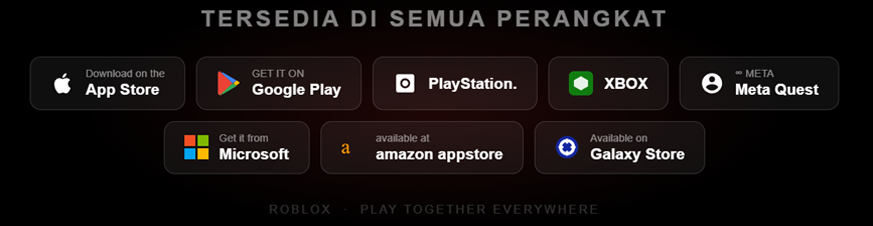 Roblox Supported Devices - App Store, Google Play, PlayStation, Xbox, Meta Quest, Microsoft, Amazon, Galaxy Store